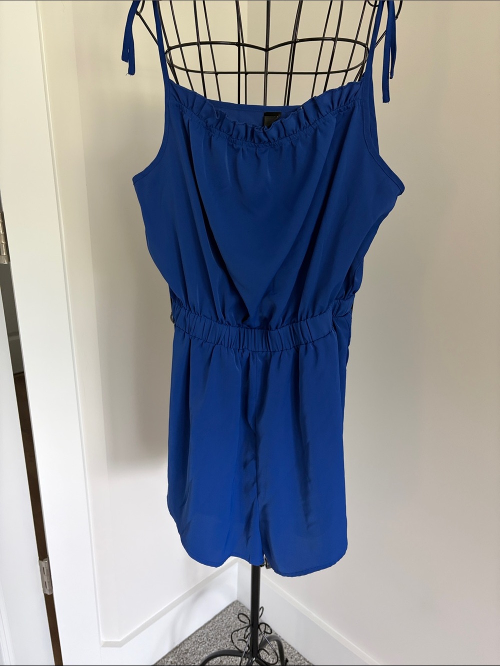 SHEIN Cobalt Blue Tie-Strap Romper